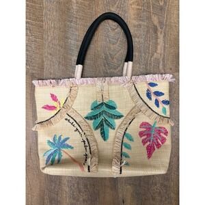 Stella Dot Raffia "Shake Your Palm Palms" Tote Bag
